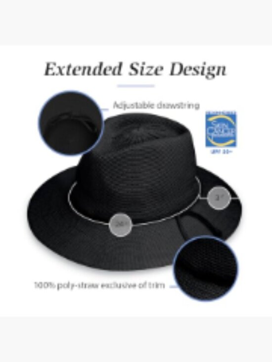 UPF 50+ UV Protection Wide Brim Packable Adjustable Sun Hat Fedora main image 7